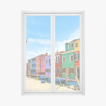 Sticker pour vitres et fenêtres ruelle colorée à Burano – Wallnifity®