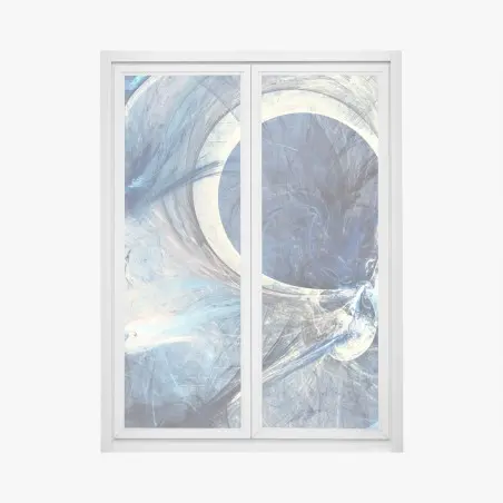 Sticker pour vitres et fenêtres vortex fractal bleu – Wallnifity®