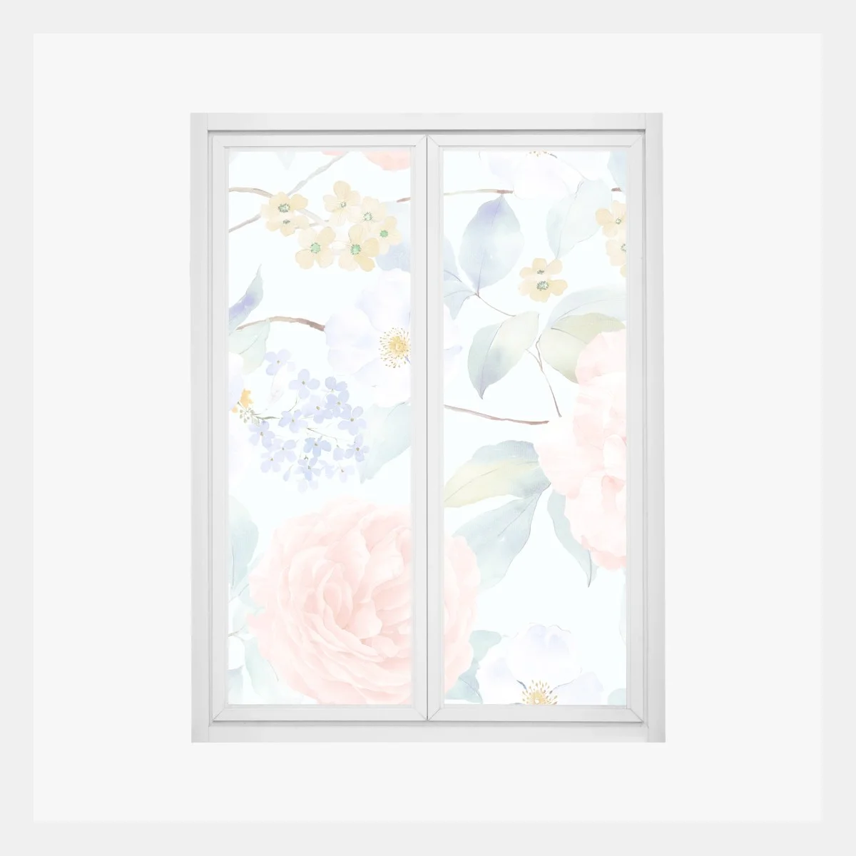 Sticker pour vitres et fenêtres motif floral pastel en aquarelle pour décoration – Wallnifity® Sticker pour vitres et fenêtres motif floral pastel en aquarelle pour décoration – Wallnifity®