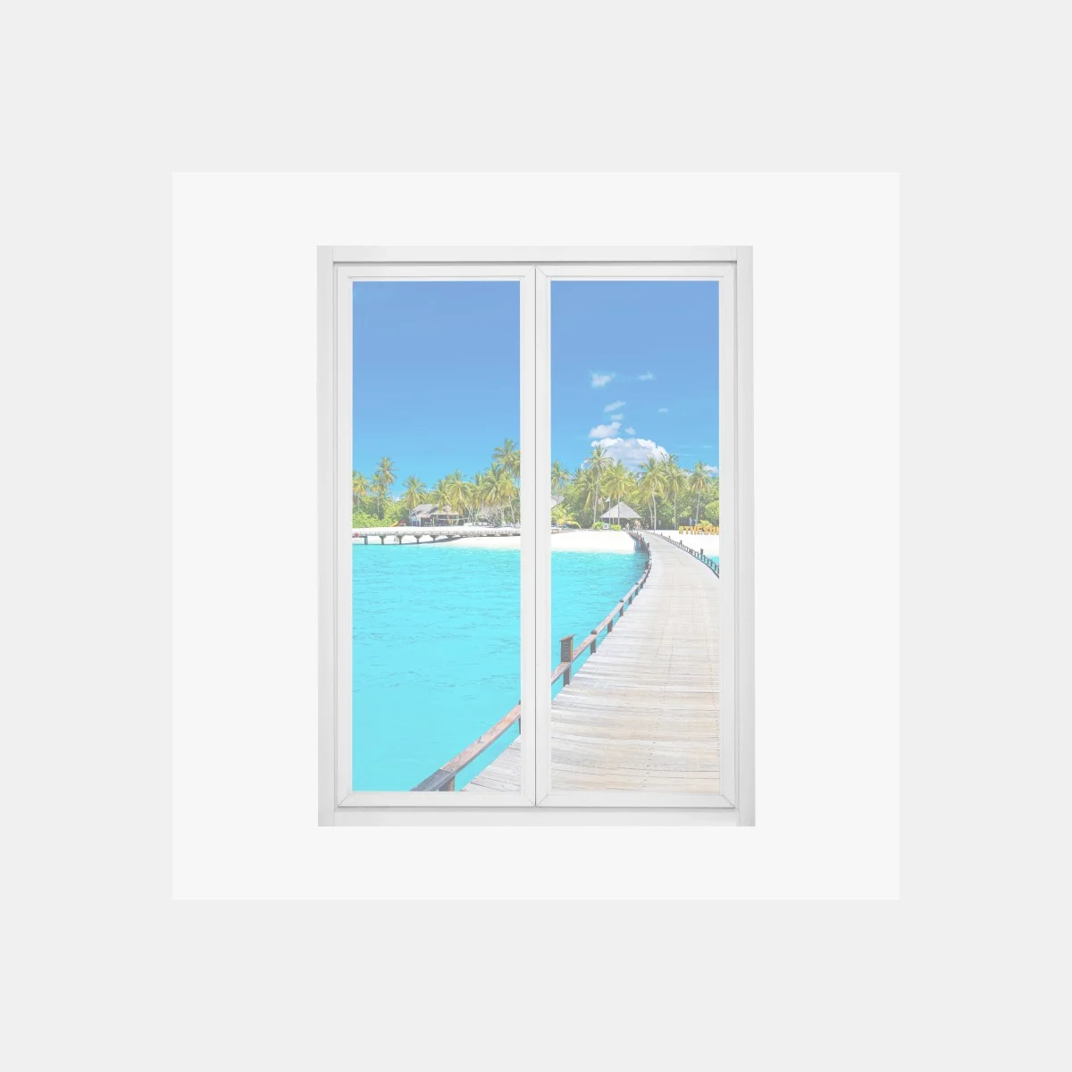 Sticker pour vitres et fenêtres ponton vers l'île paradisiaque – Wallnifity® Sticker pour vitres et fenêtres ponton vers l'île paradisiaque – Wallnifity®