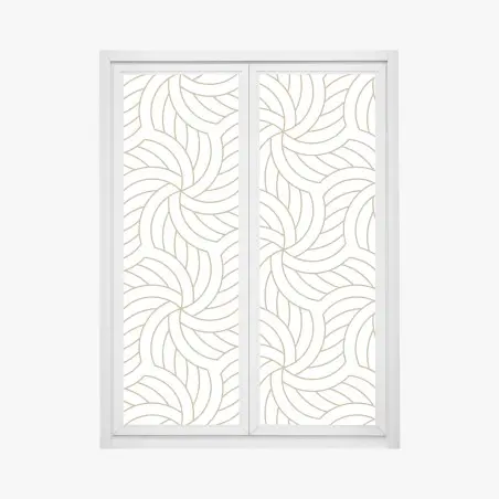 Sticker pour vitres et fenêtres motif géométrique doré en spirale – Wallnifity®