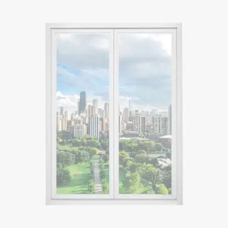 Sticker pour vitres et fenêtres panorama urbain de Chicago au bord du lac – Wallnifity®