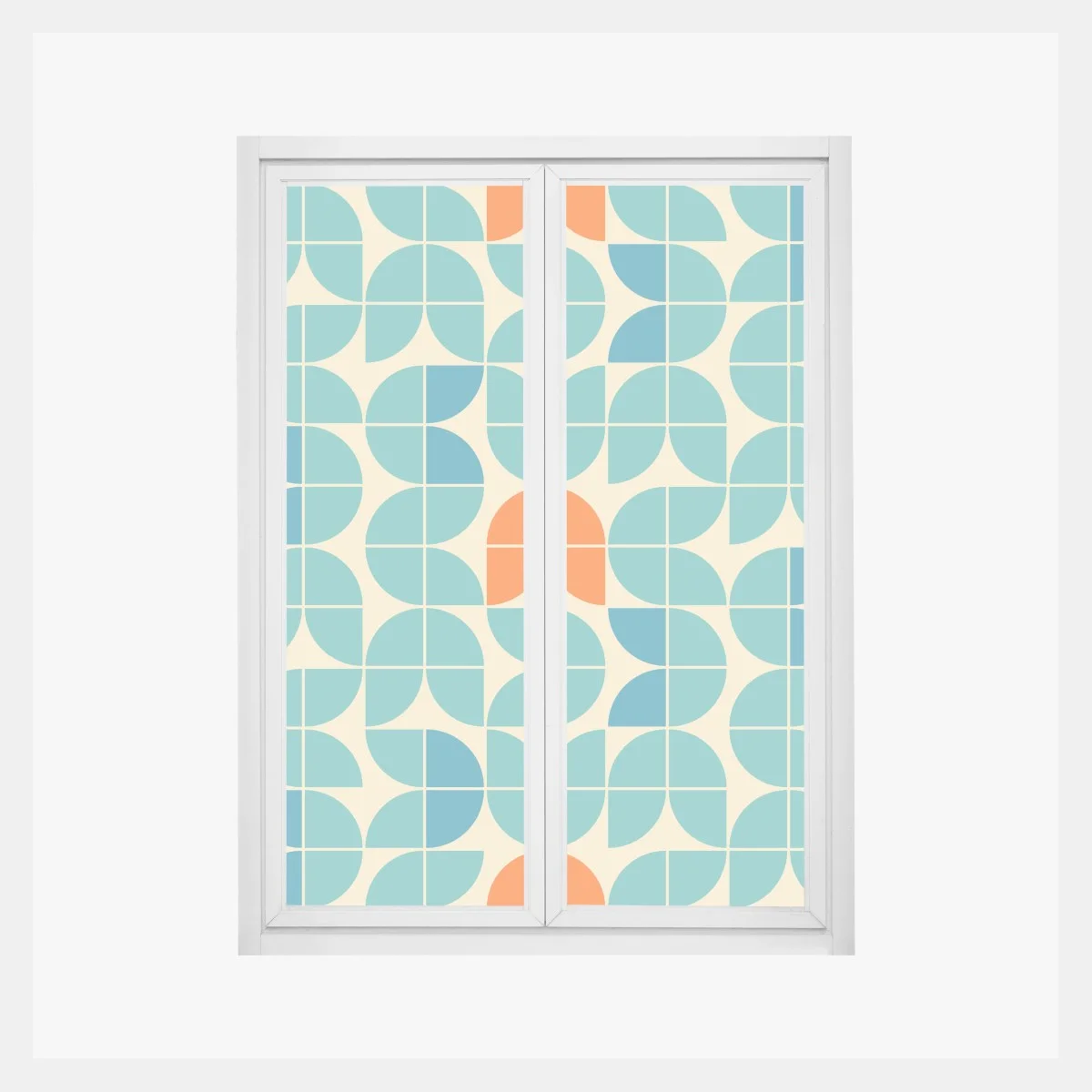 Sticker pour vitres et fenêtres motif géométrique rétro aux tulipes stylisées – Wallnifity® Sticker pour vitres et fenêtres motif géométrique rétro aux tulipes stylisées – Wallnifity®
