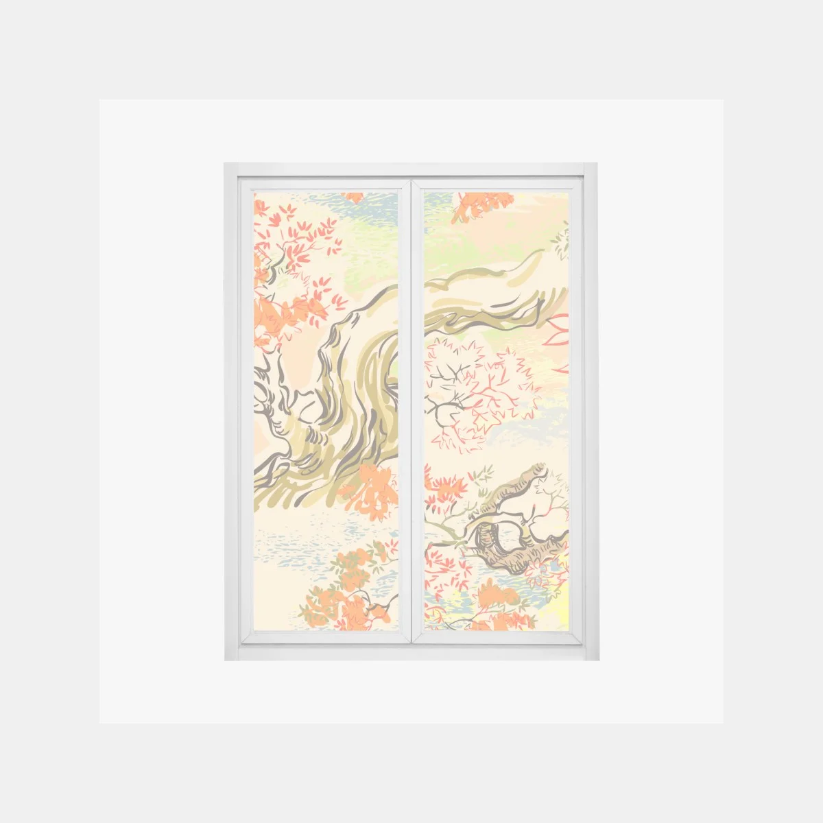 Sticker pour vitres et fenêtres paysage japonisant aux feuilles d'érable – Wallnifity® Sticker pour vitres et fenêtres paysage japonisant aux feuilles d'érable – Wallnifity®