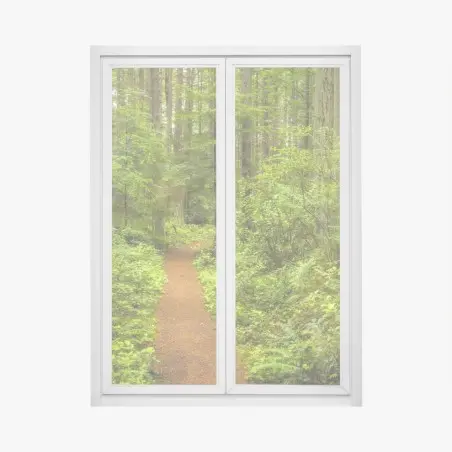 Sticker pour vitres et fenêtres sentier forestier verdoyant et paisible – Wallnifity®