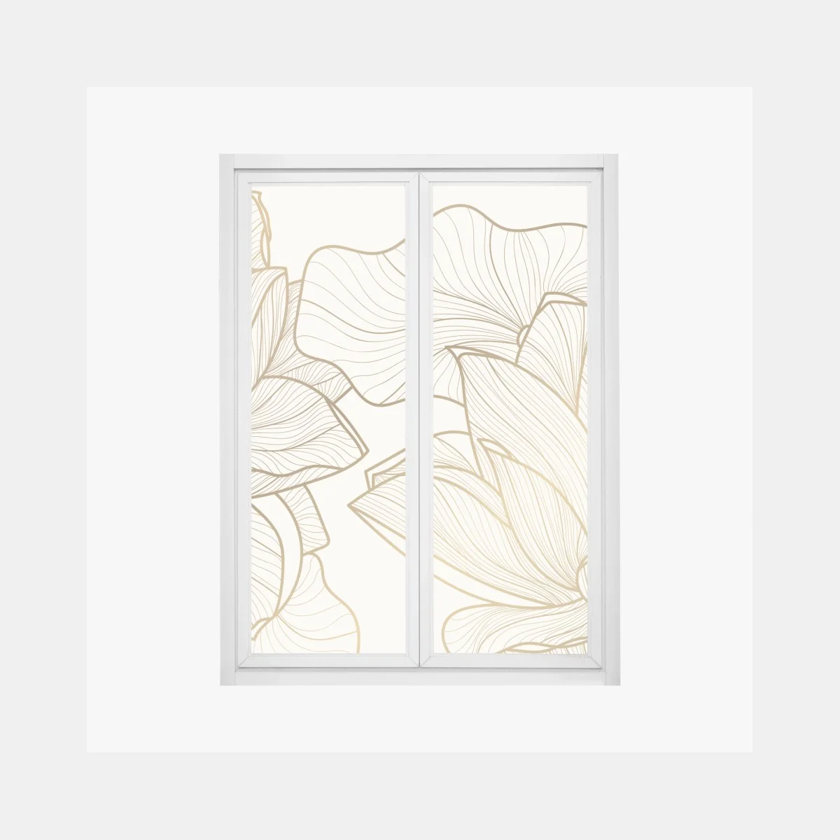 Sticker pour vitres et fenêtres fleurs de lotus dorées sur fond beige – Wallnifity® Sticker pour vitres et fenêtres fleurs de lotus dorées sur fond beige – Wallnifity®