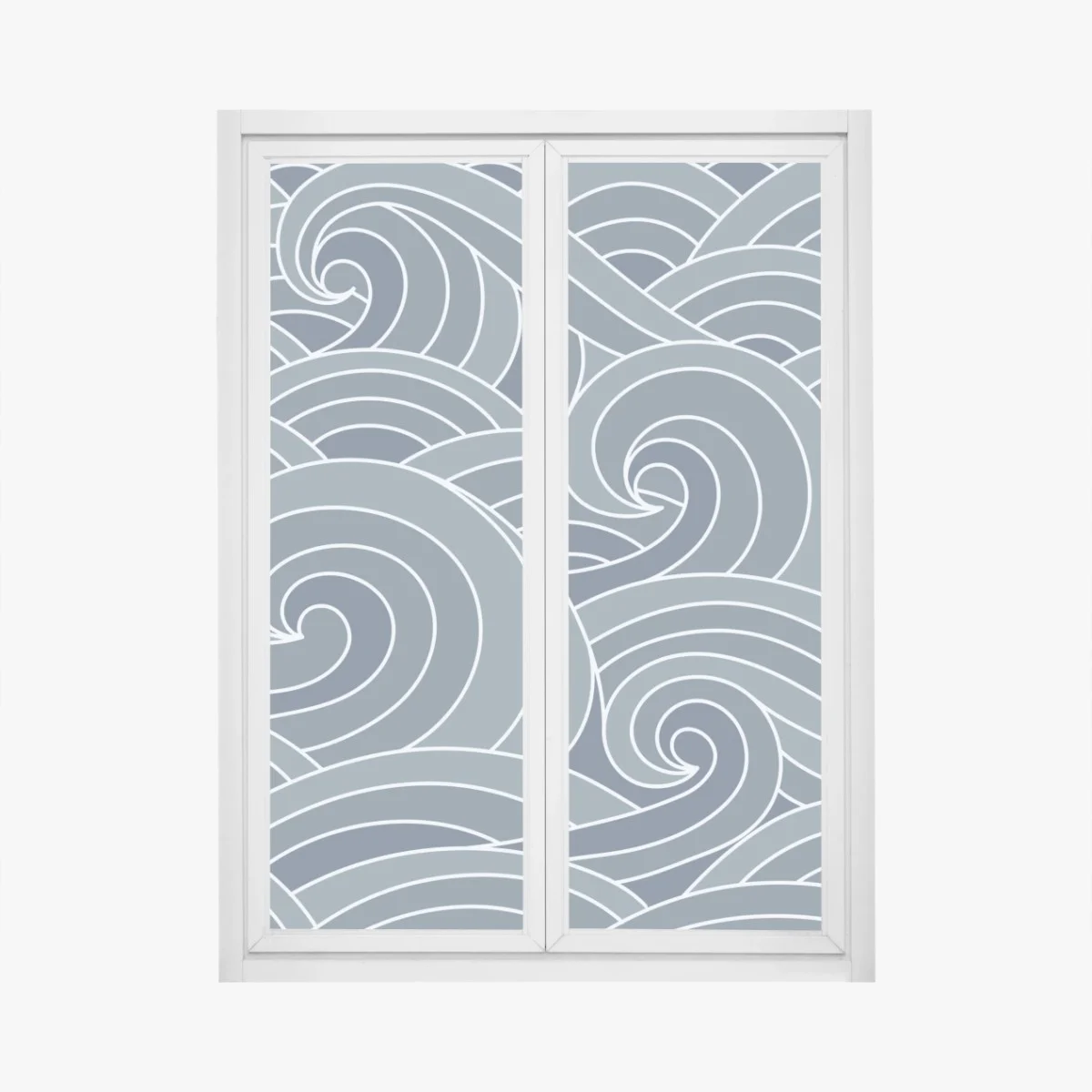 Sticker pour vitres et fenêtres vagues stylisées japonaises bleu-gris – Wallnifity® Sticker pour vitres et fenêtres vagues stylisées japonaises bleu-gris – Wallnifity®