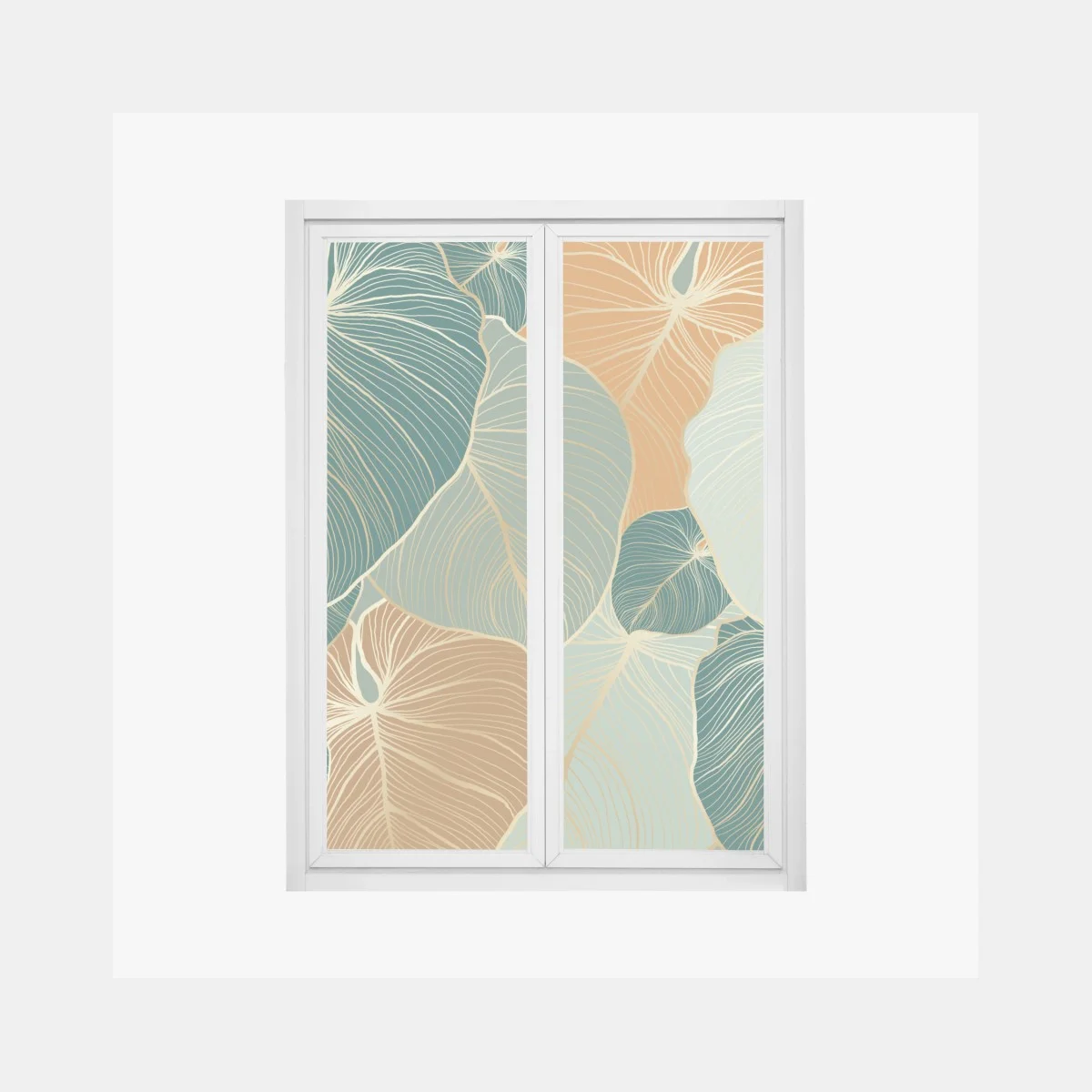 Sticker pour vitres et fenêtres motif de feuilles dorées vertes et ocres – Wallnifity® Sticker pour vitres et fenêtres motif de feuilles dorées vertes et ocres – Wallnifity®