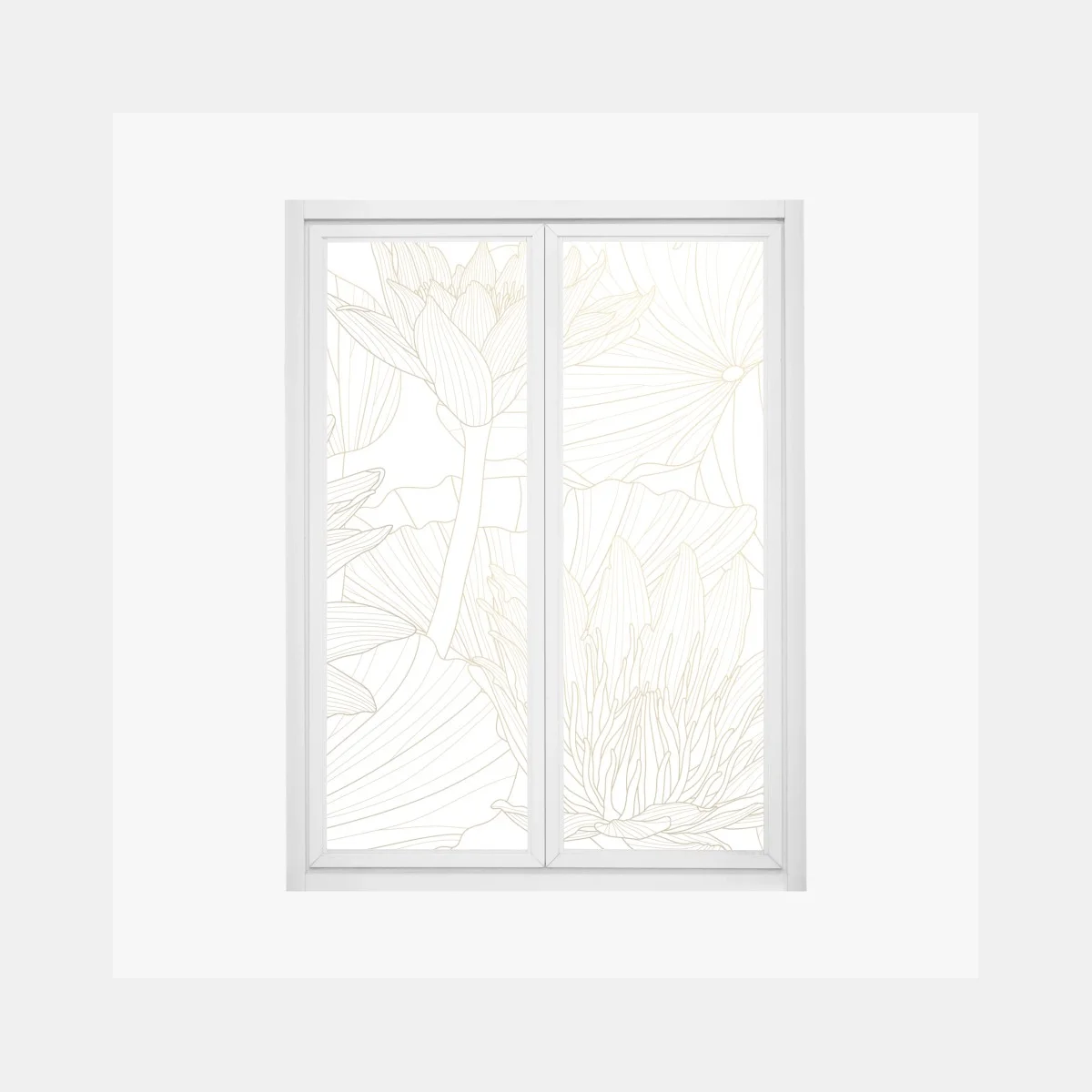 Sticker pour vitres et fenêtres motif nénuphar doré sur fond crème – Wallnifity® Sticker pour vitres et fenêtres motif nénuphar doré sur fond crème – Wallnifity®