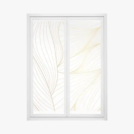 Sticker pour vitres et fenêtres élégance linéaire dorée – Wallnifity®