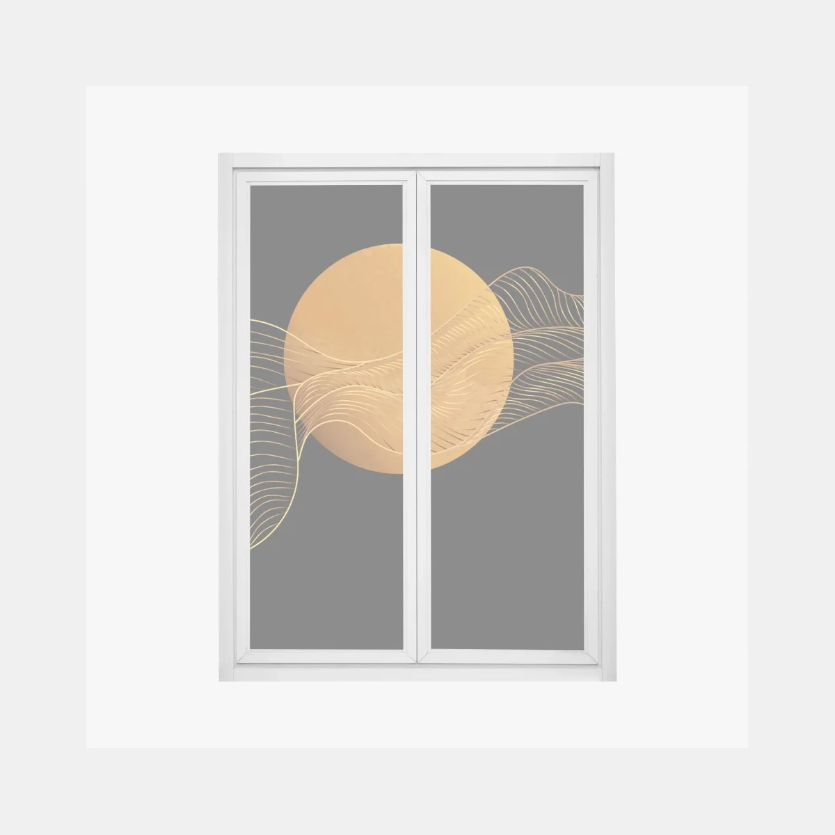 Sticker pour vitres et fenêtres ondulations dorées sur fond noir – Wallnifity® Sticker pour vitres et fenêtres ondulations dorées sur fond noir – Wallnifity®