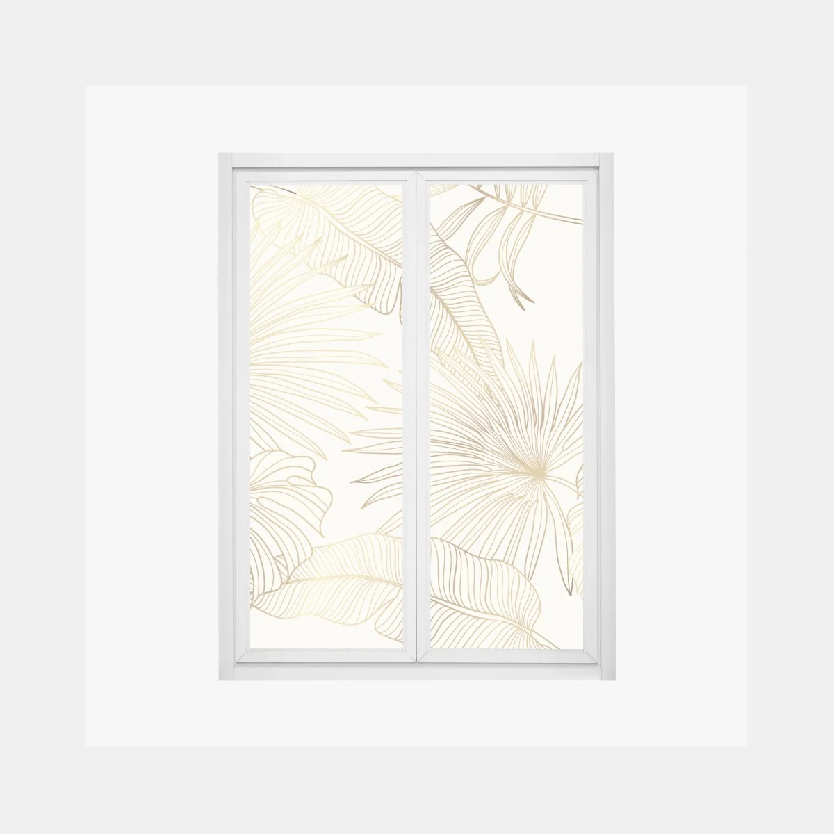 Sticker pour vitres et fenêtres motif feuilles tropicales dorées – Wallnifity® Sticker pour vitres et fenêtres motif feuilles tropicales dorées – Wallnifity®