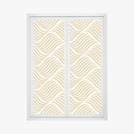 Sticker pour vitres et fenêtres motif ondulé doré pour décoration murale – Wallnifity®
