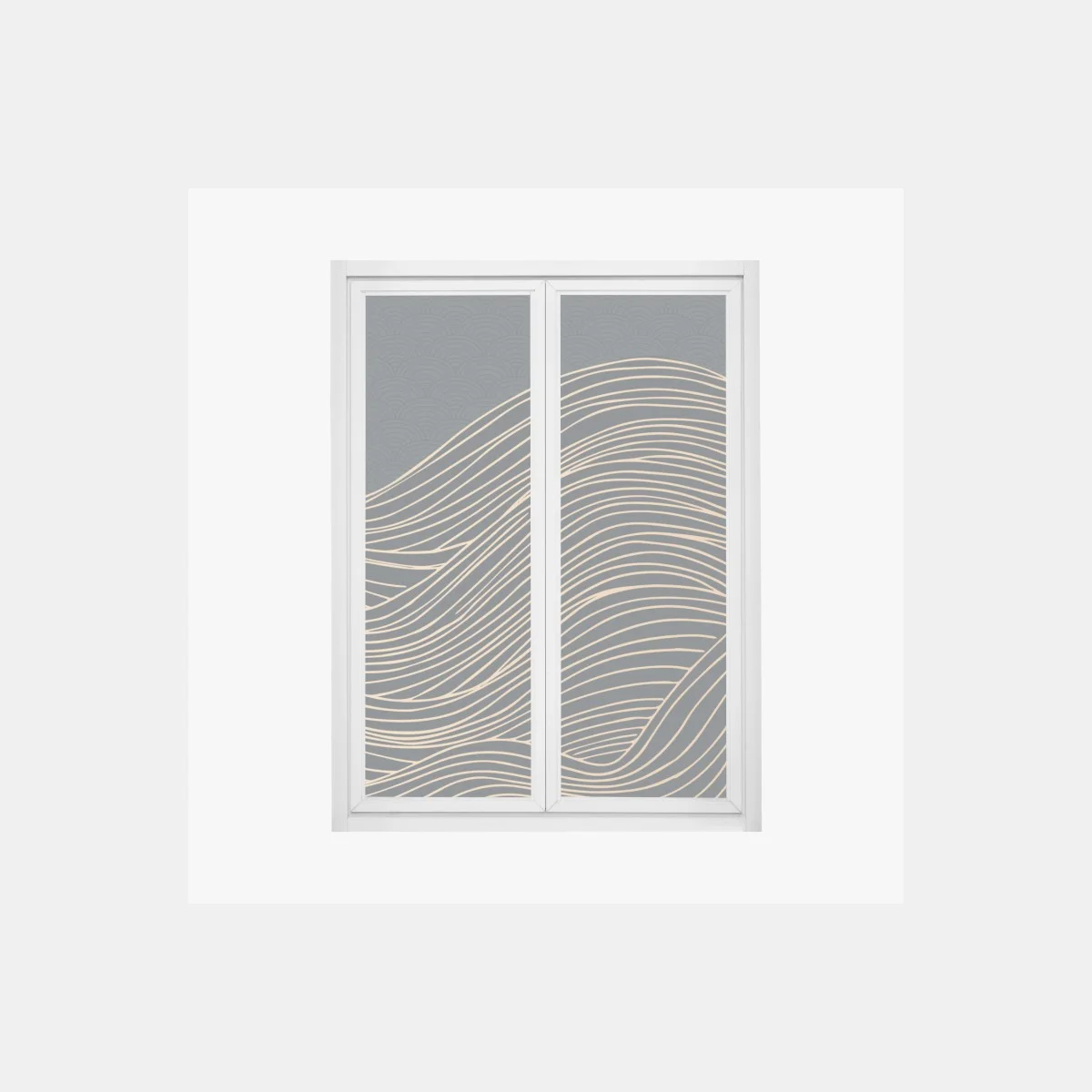 Sticker pour vitres et fenêtres vagues dorées en lignes fluides – Wallnifity® Sticker pour vitres et fenêtres vagues dorées en lignes fluides – Wallnifity®