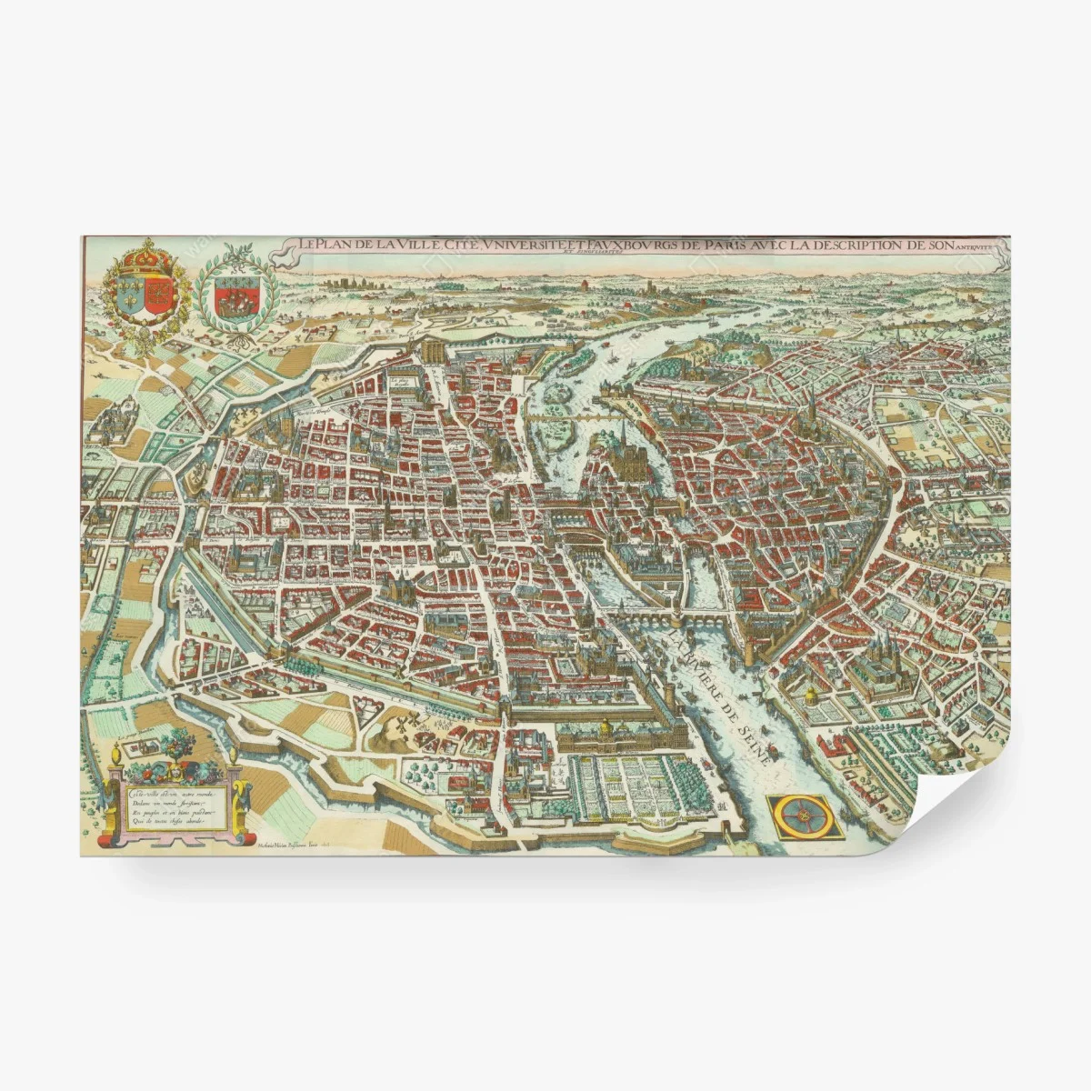 Papier peint plan ancien de Paris — vue historique de la ville – Wallnifity® Papier peint plan ancien de Paris — vue historique de la ville – Wallnifity®