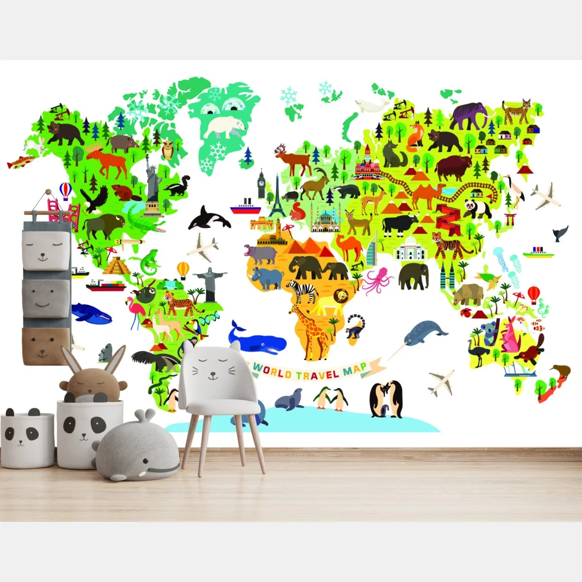 Wall mural colorful world travel map – Wallnifity® Wall mural colorful world travel map – Wallnifity®