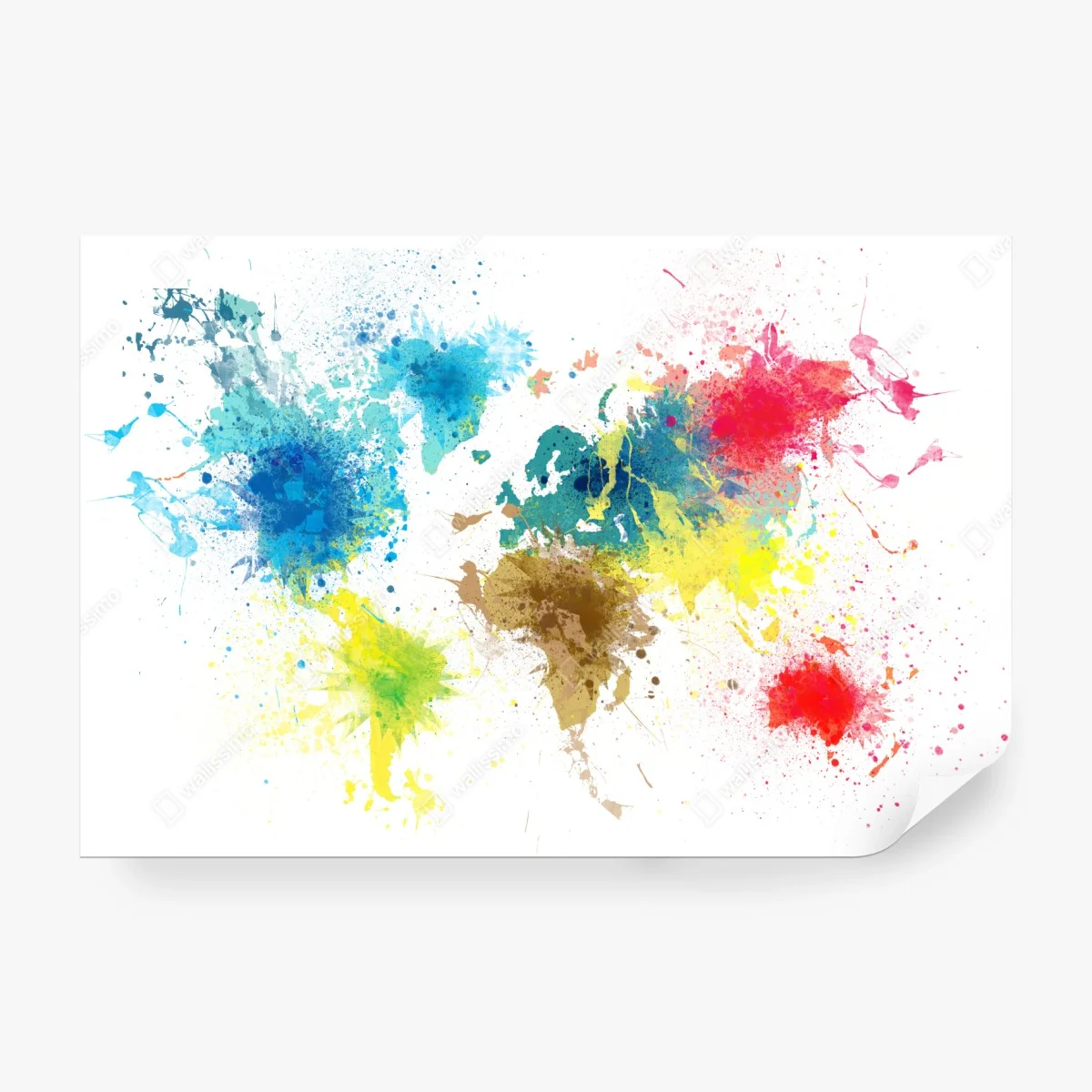 Papier peint carte du monde en éclaboussures de peinture – Wallnifity® Papier peint carte du monde en éclaboussures de peinture – Wallnifity®
