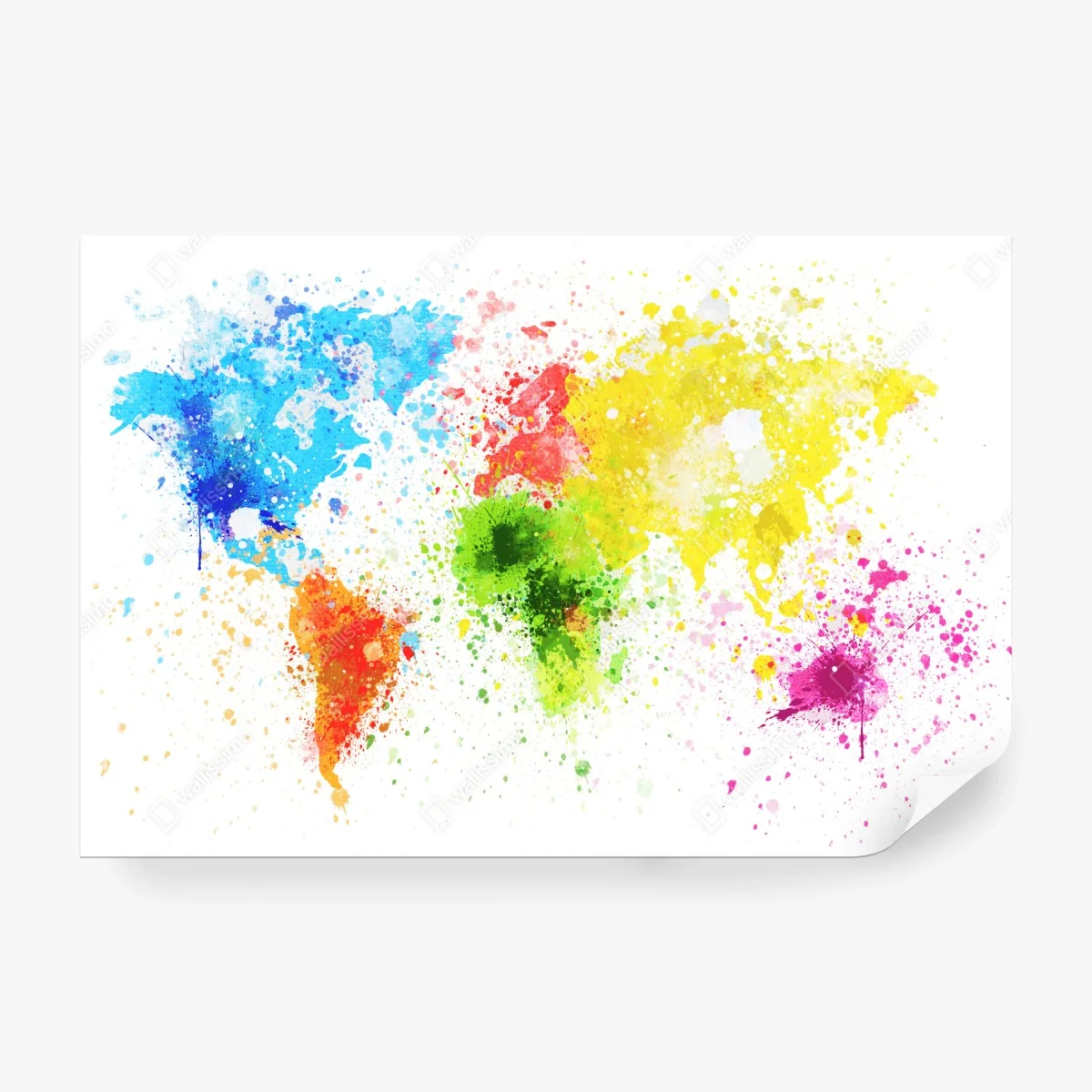 Papier peint carte du monde aquarelle éclaboussée – Wallnifity® Papier peint carte du monde aquarelle éclaboussée – Wallnifity®