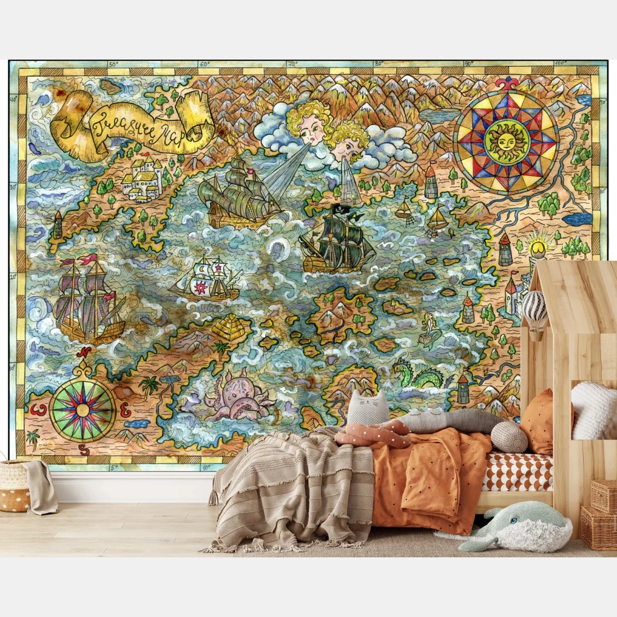 Papier peint carte maritime fantastique au style ancien – Wallnifity® Papier peint carte maritime fantastique au style ancien – Wallnifity®