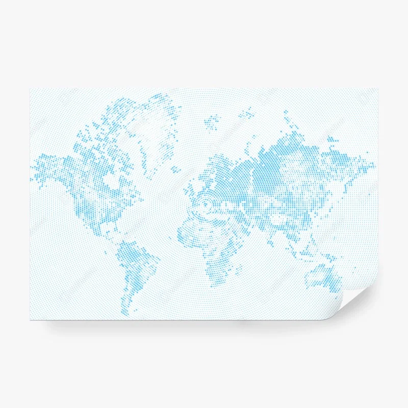 Wall mural turquoise halftone world map – Wallnifity® Wall mural turquoise halftone world map – Wallnifity®