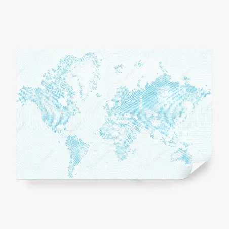 Wall mural turquoise halftone world map – Wallnifity®