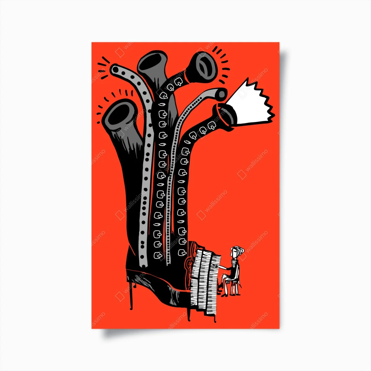 Poster rêve musical en rouge et noir – Wallnifity® Poster rêve musical en rouge et noir – Wallnifity®