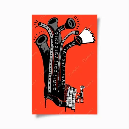 Poster rêve musical en rouge et noir – Wallnifity®