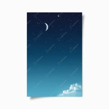 Poster ciel nocturne au croissant de lune – Wallnifity®