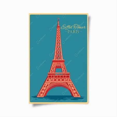 Poster vue rétro de la Tour Eiffel à Paris – Wallnifity®