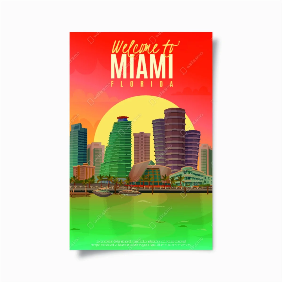 Poster coucher de soleil à Miami, Floride – Wallnifity® Poster coucher de soleil à Miami, Floride – Wallnifity®