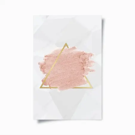 Poster triangle doré et lavis rose pastel – Wallnifity®