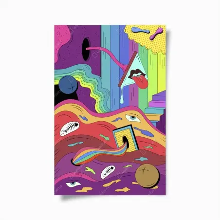 Poster rêve psychédélique en couleurs – Wallnifity®
