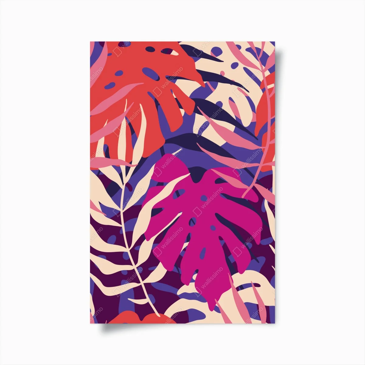 Poster jungle rétro aux feuilles pastel – Wallnifity® Poster jungle rétro aux feuilles pastel – Wallnifity®