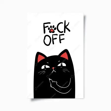 Poster chat noir insolent au message provocateur – Wallnifity®