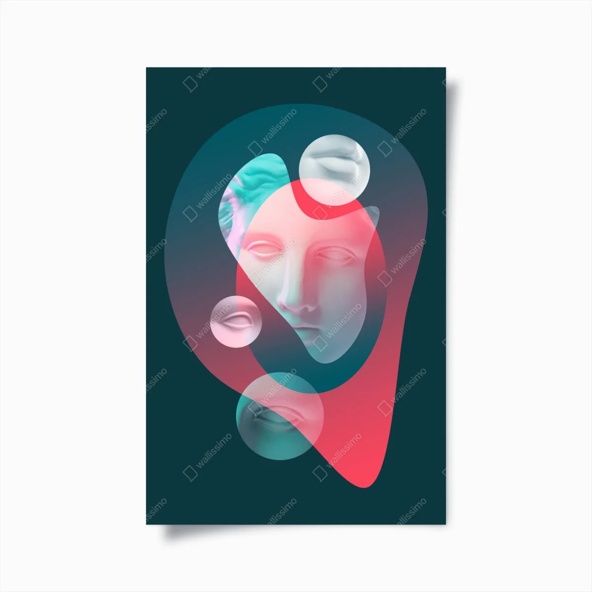 Poster visage surréaliste néon en pastels – Wallnifity® Poster visage surréaliste néon en pastels – Wallnifity®