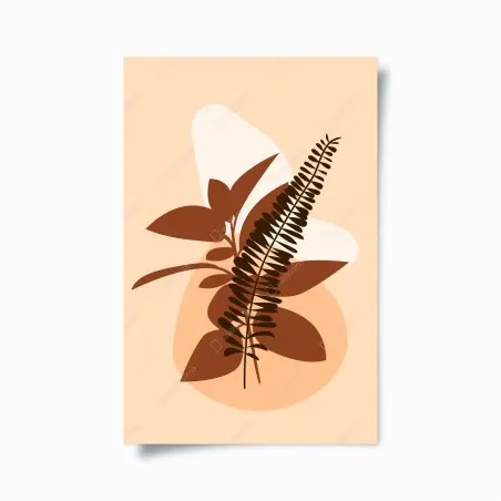 Poster composition botanique minimaliste aux tons terreux – Wallnifity®