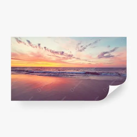 Papier peint coucher de soleil pastel sur la plage – Wallnifity®
