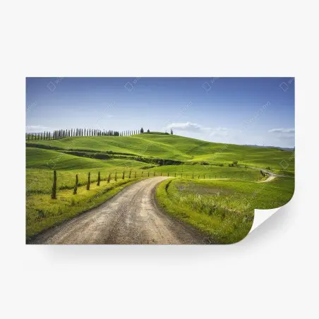 Papier peint route sinueuse en Toscane près de Sienne – Wallnifity®