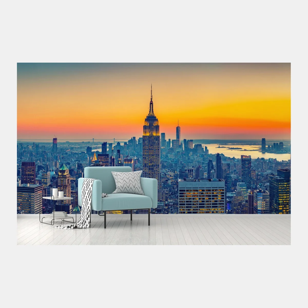 Papier peint vue panoramique de New York au coucher de soleil – Wallnifity® Papier peint vue panoramique de New York au coucher de soleil – Wallnifity®