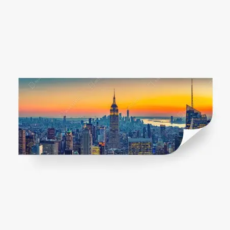 Papier peint vue panoramique de New York au coucher de soleil – Wallnifity®