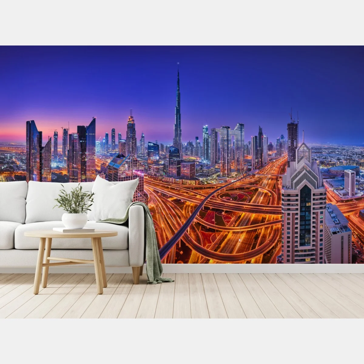 Papier peint panorama nocturne de Dubaï – Wallnifity® Papier peint panorama nocturne de Dubaï – Wallnifity®
