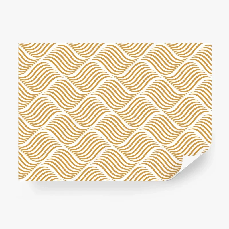 Papier peint motif ondulé doré pour décoration murale – Wallnifity® Papier peint motif ondulé doré pour décoration murale – Wallnifity®