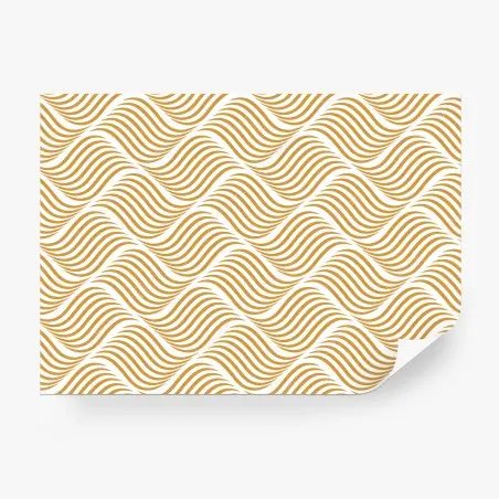 Papier peint motif ondulé doré pour décoration murale – Wallnifity®