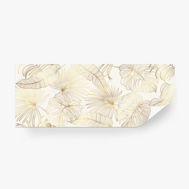 Papier peint motif feuilles tropicales dorées – Wallnifity® Papier peint motif feuilles tropicales dorées – Wallnifity®