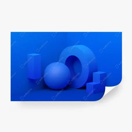 Papier peint composition géométrique bleue minimaliste – Wallnifity®