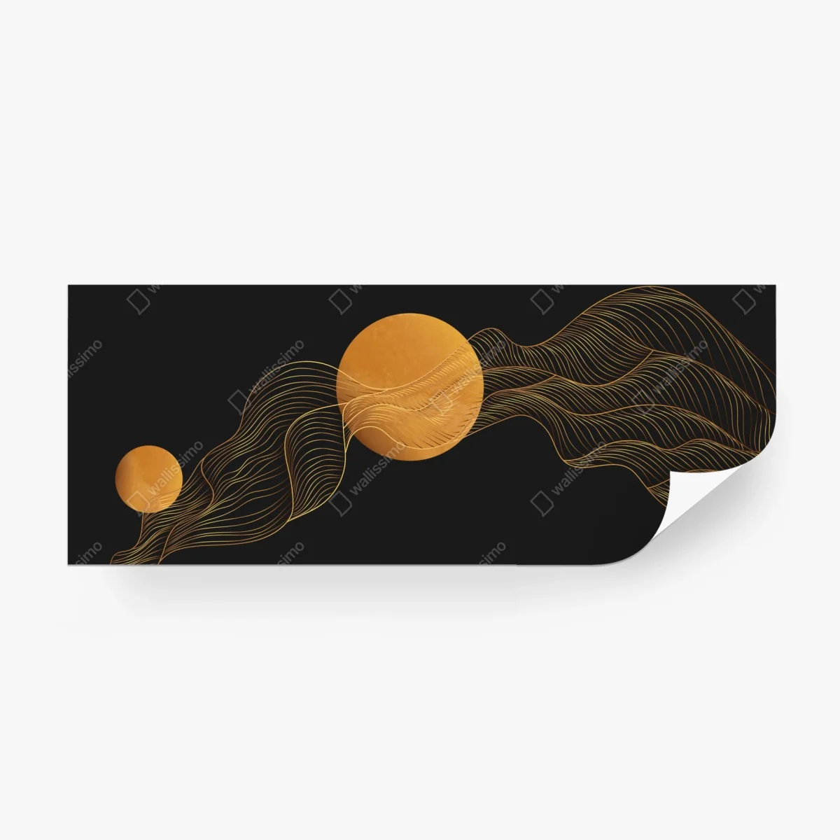 Papier peint ondulations dorées sur fond noir – Wallnifity® Papier peint ondulations dorées sur fond noir – Wallnifity®