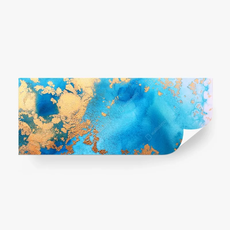 Papier peint éclat azur et or abstrait – Wallnifity® Papier peint éclat azur et or abstrait – Wallnifity®