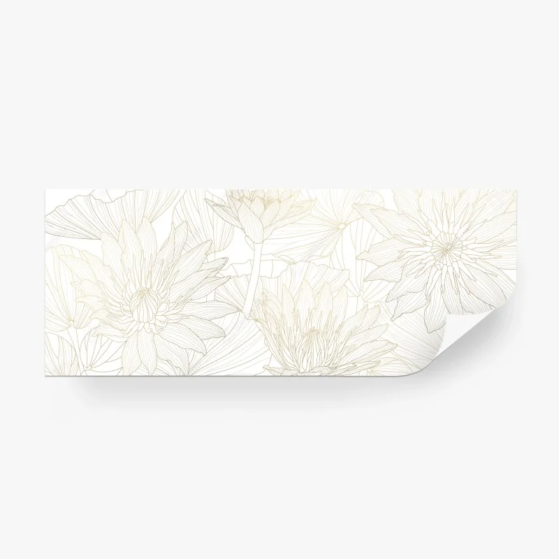 Papier peint motif nénuphar doré sur fond crème – Wallnifity® Papier peint motif nénuphar doré sur fond crème – Wallnifity®