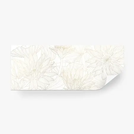 Papier peint motif nénuphar doré sur fond crème – Wallnifity®