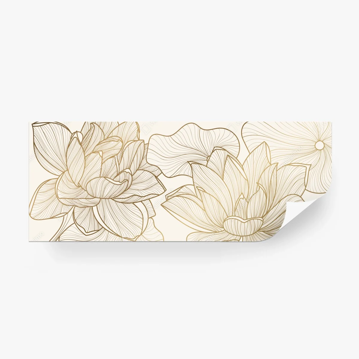 Papier peint fleurs de lotus dorées sur fond beige – Wallnifity® Papier peint fleurs de lotus dorées sur fond beige – Wallnifity®